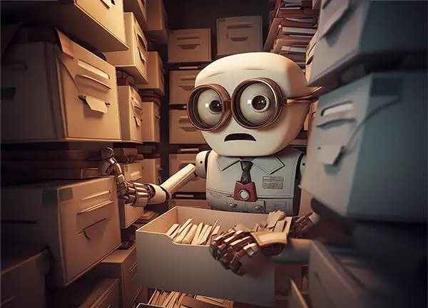 Robot looking for files